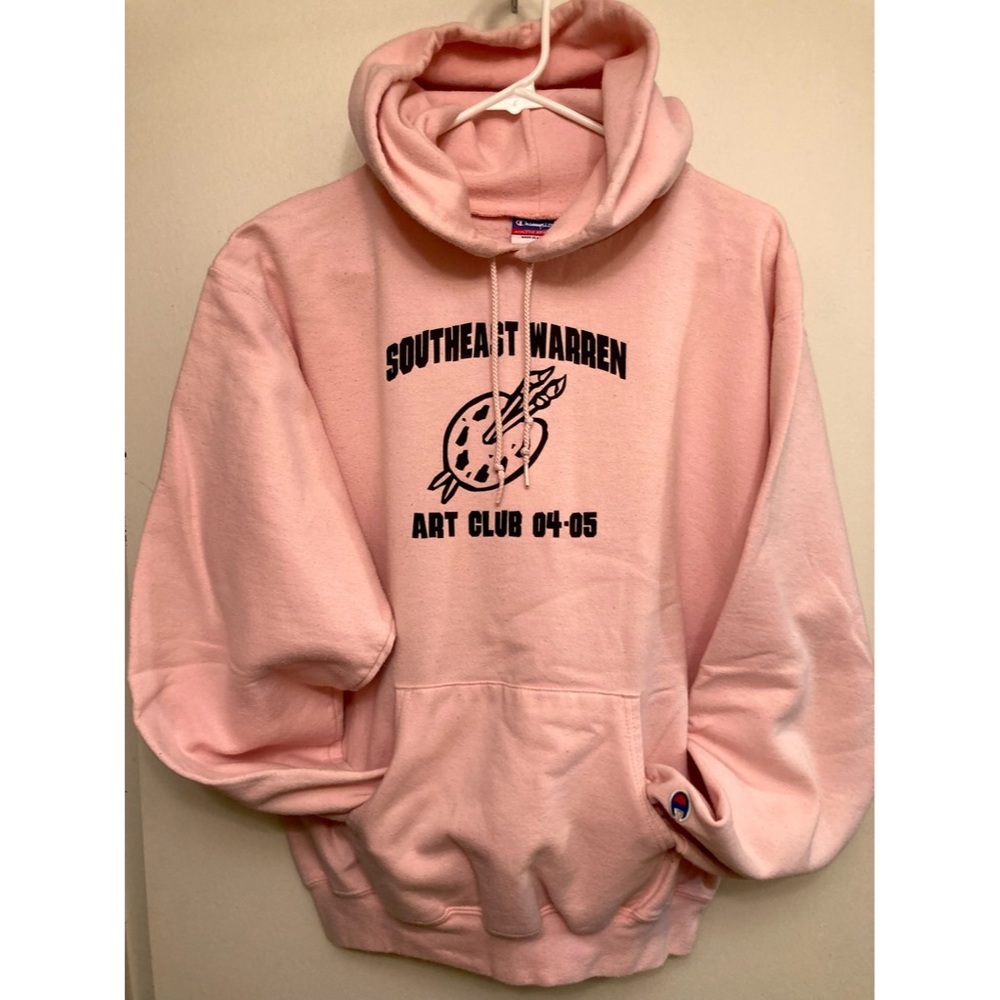 Y2k Champion baby pink hoodie